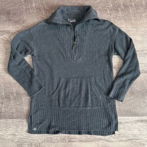 Barefoot Dreams Cozychic Lite Half Zip Tunic Sweater Women S Steel Blue Pullover